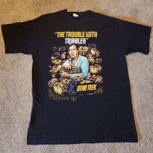 Vintage 1993 Star Trek The Trouble With Tribbles Captain Kirk Double Sided XL